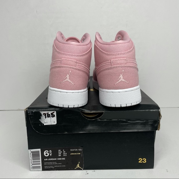 Nike Air Jordan 1 Retro Mid BG “Pastel/Sheen Pink” - Picture 4 of 4